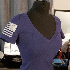 Grunt Style Women's V-Neck Tee in Deep Purple